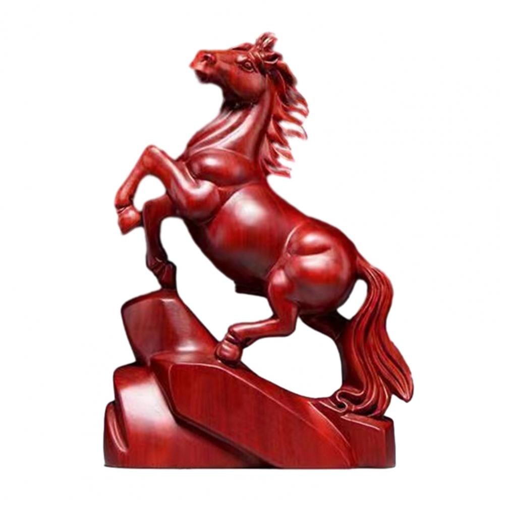 Feng Shui Horse Ornament Zodiac Horse Statue Wooden Horse Figurine for 2026 Chinese New Year Small Zodiac Sculpture for Wealth
