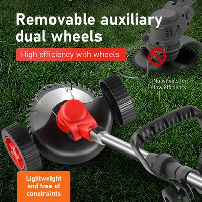 Складная электрическая газонокосилка Li-ion Триммер Бытовая с колесами Многофункциональная ручная беспроводная аккумуляторная газонокосилка