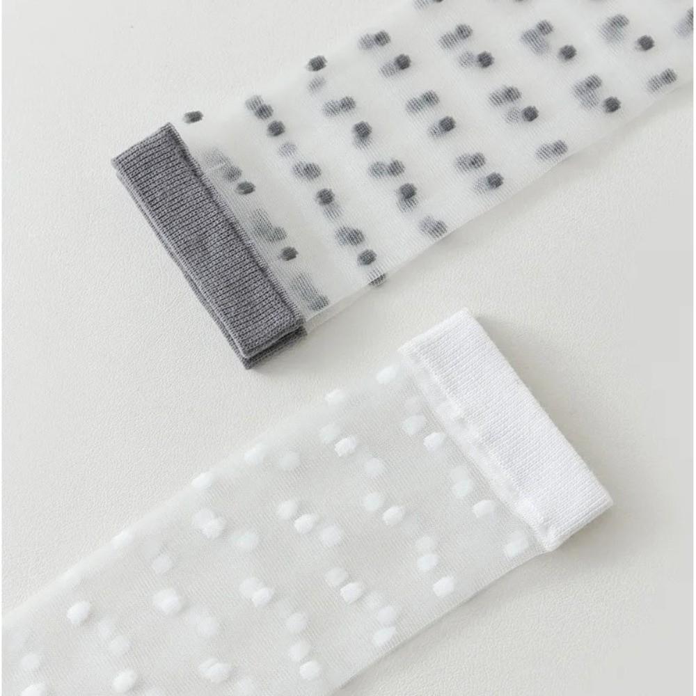 Transparent Knee Socks Ultra-thin Polka Dot Socks Sweet Japanese Fashion Socks Casual Outfit