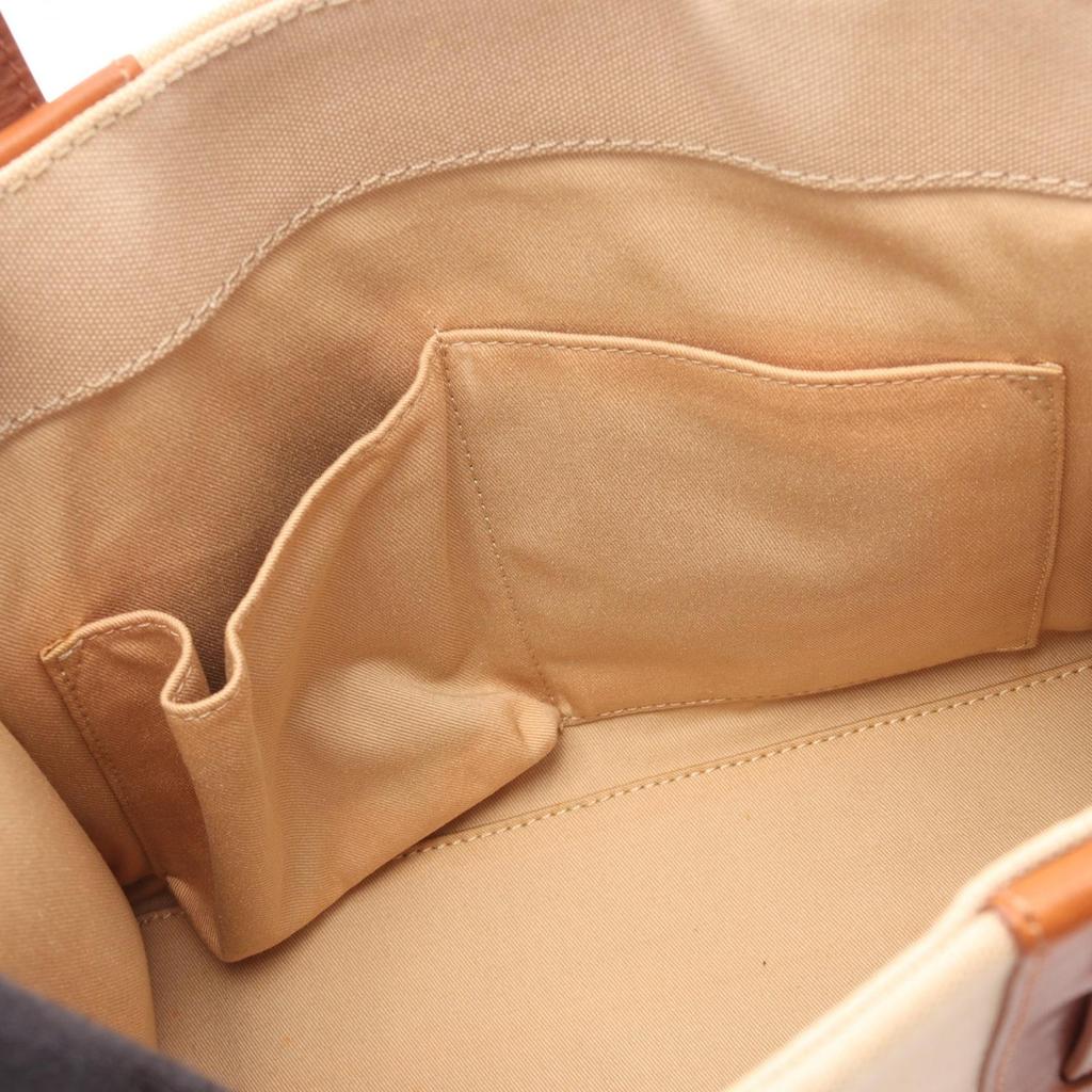 Used BURBERRY Nova Check Tote Bag canvas leather Beige Brown Used Women
