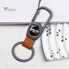 Брелок для ключей из высокопрочной нержавеющей стали D-образной формы, без деформации, с гальваническим покрытием, с защитой от потери, пряжка из искусственной кожи, анти-взлом, автомобильный брелок для ключей, сумка, подвеска