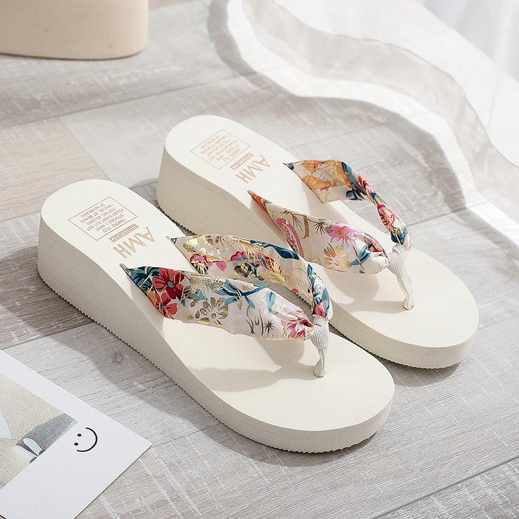 Летние этнические шлепанцы женские богемные атласный ремешок повседневные ламе с пляжными женскими тапочками