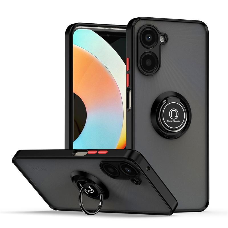 Ударопрочный Матовый Магнитный Чехол Для Realme 11 10 Pro Plus 9 8 7 Pro 5G 9i 8i C35 C33 C31 C30 C21Y C55 C53 С Кольцом-Подставкой Чехол Для Телефона