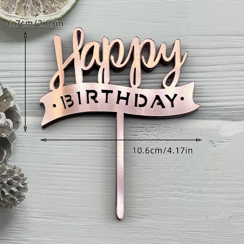 10pcs Set 32 Styles Happy Birthday Cake Topper Black Gold Cake Toppers Baby Shower Cake Birthday Party Cake Flag Decorations