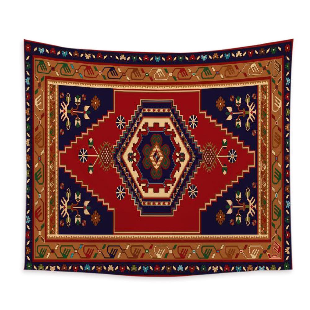 Customized Persian Ethnic Style Printed Tapestries Handmade Polyester Home Decorative Cloth Geometric Pattern Tapestry
