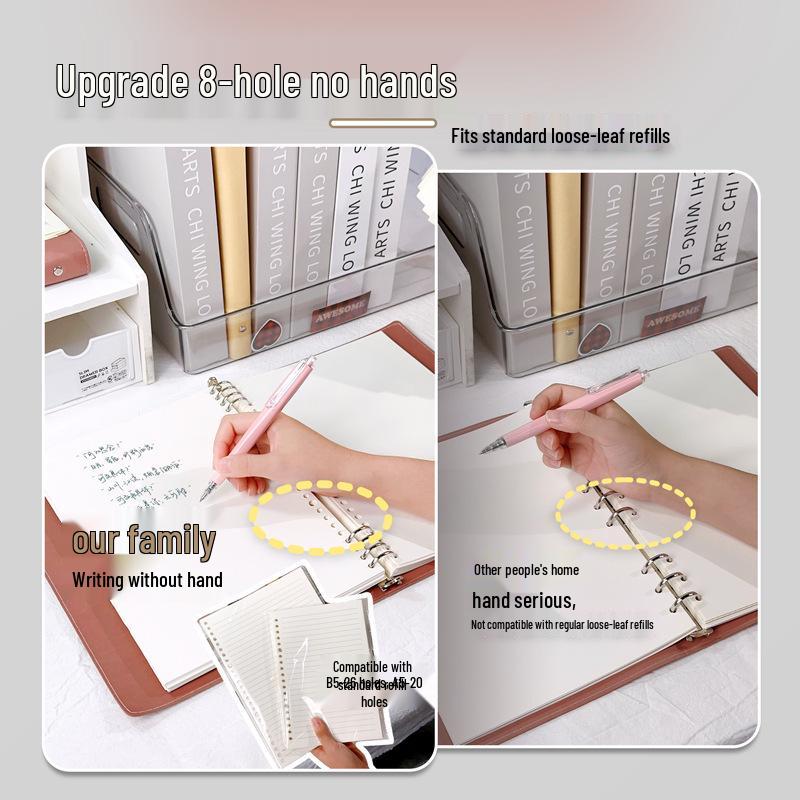 Кожаный блокнот B5/A5 на кольцах со съемной пряжкой - Идеально подходит для аспирантов