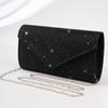 1PC Women Envelope Evening Bag Glitter Ladies Chain Shoulder Bags Shiny Silver Long Purse Female Wedding Party Clutches Mini Handbag