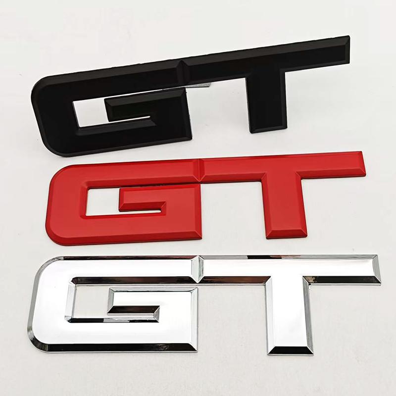 ISPN4 3D Metal Car Styling Logo GT Badge Rear Trunk Sticker Front Grille Emblem Decals For FORD Mustang GT Auto Accessories