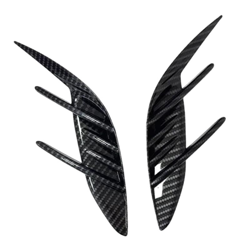 Rear Bumper Side Ventilation Grille For KIA Stinger 2017-2025 Carbon Fiber Look Gloss Black Automobile Styling Accessories
