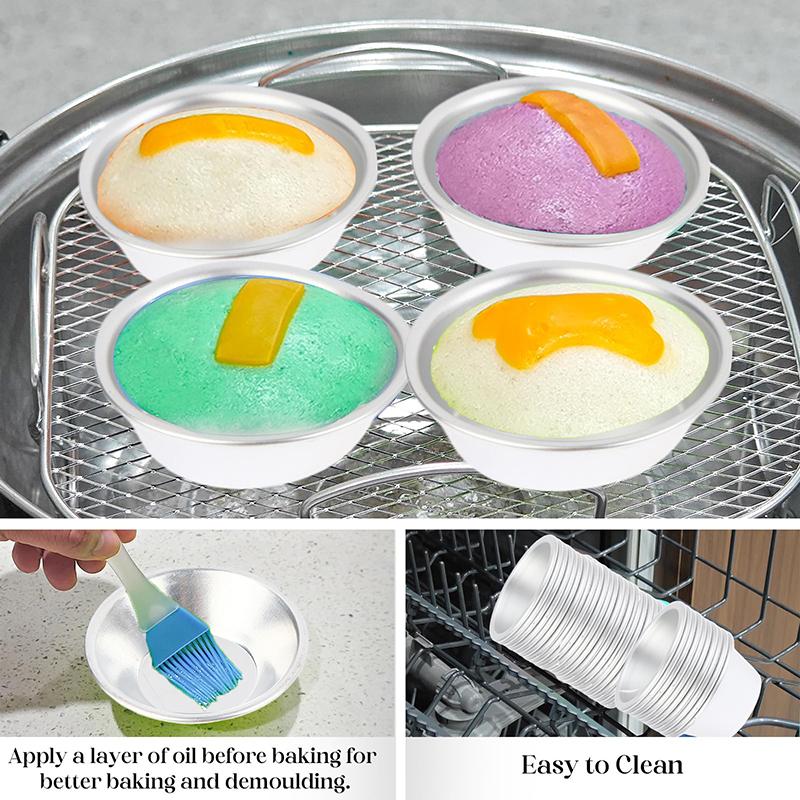 10Pcs Puto Cake Mold Aluminum Alloy Egg Tart Cup Cupcake Kitchen Baking Mold Mini Round Baking Oven Pan Pastry Dessert Mould
