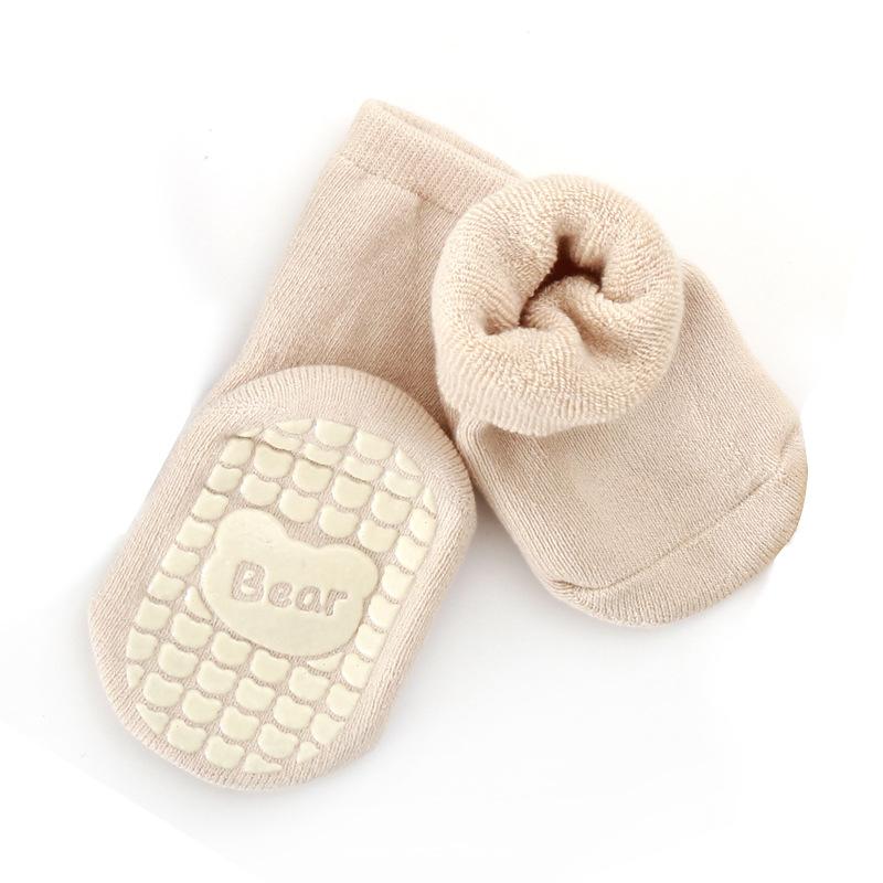 Детские носки Осень/Зима, утолщенные теплые шерстяные носки средней длины с петлями для мальчиков и девочек, обучающихся ходить, с утепляющими напольными носками, хлопковыми носками