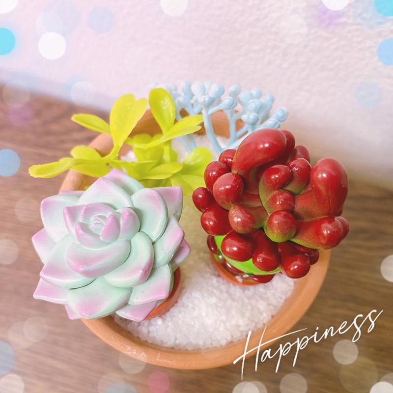 Gashapon Capsule Toys Succulents Evil Spirit Doll Green Potted Plant Action FIgures Model Toy Ornaments