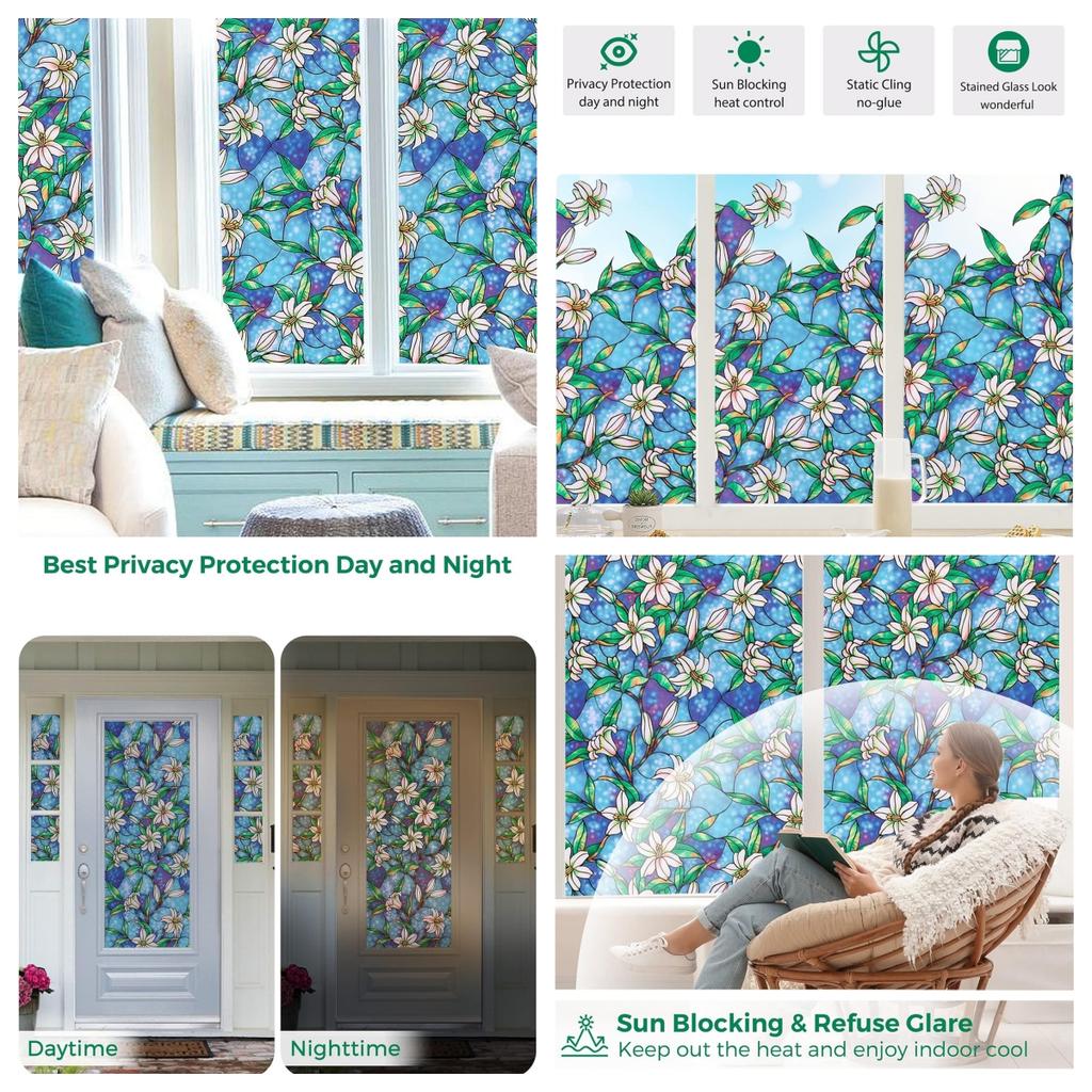 45/60/90 см Радужная пленка для оконной защиты 3D Декоративные виниловые витражные наклейки Статичные самоклеящиеся наклейки на оконную пленку