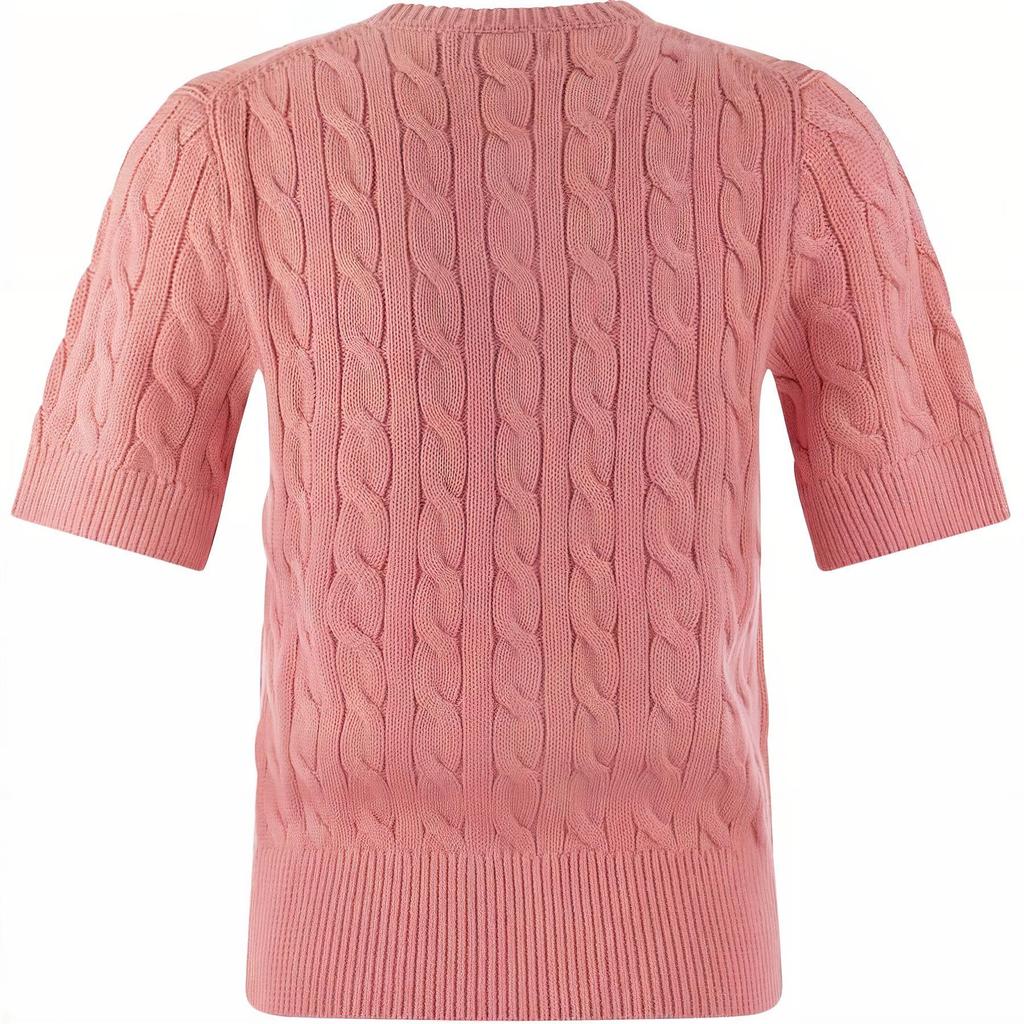 Polo Ralph Lauren однотонная рубашка-поло с вышитым узором пони, женские топы, розовые 211906814-004
