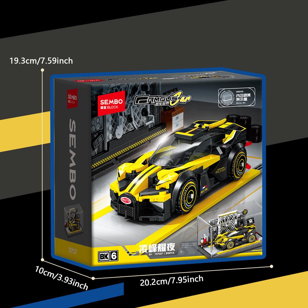 SEMBO BLOCK City Famous Technical Sports Car Supercar Model Assembly Building Block MOC Vehicle Bricks ideas Toys For Kids Gifts