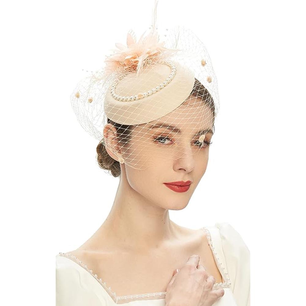 Шляпы 20-х 50-х годов, винтажные чародеи для женщин, шляпы для чаепития с повязкой на голову с сетчатой ​​вуалью из перьев