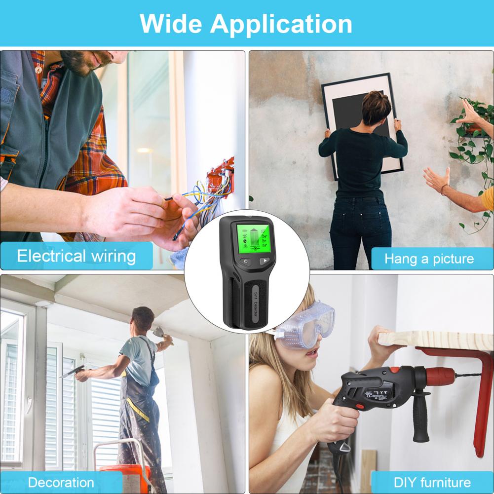 Accurate Stud Finder 5 In 1 Ergonomic Design Beam Finder Multi-purpose Hand-held Wall Scanner