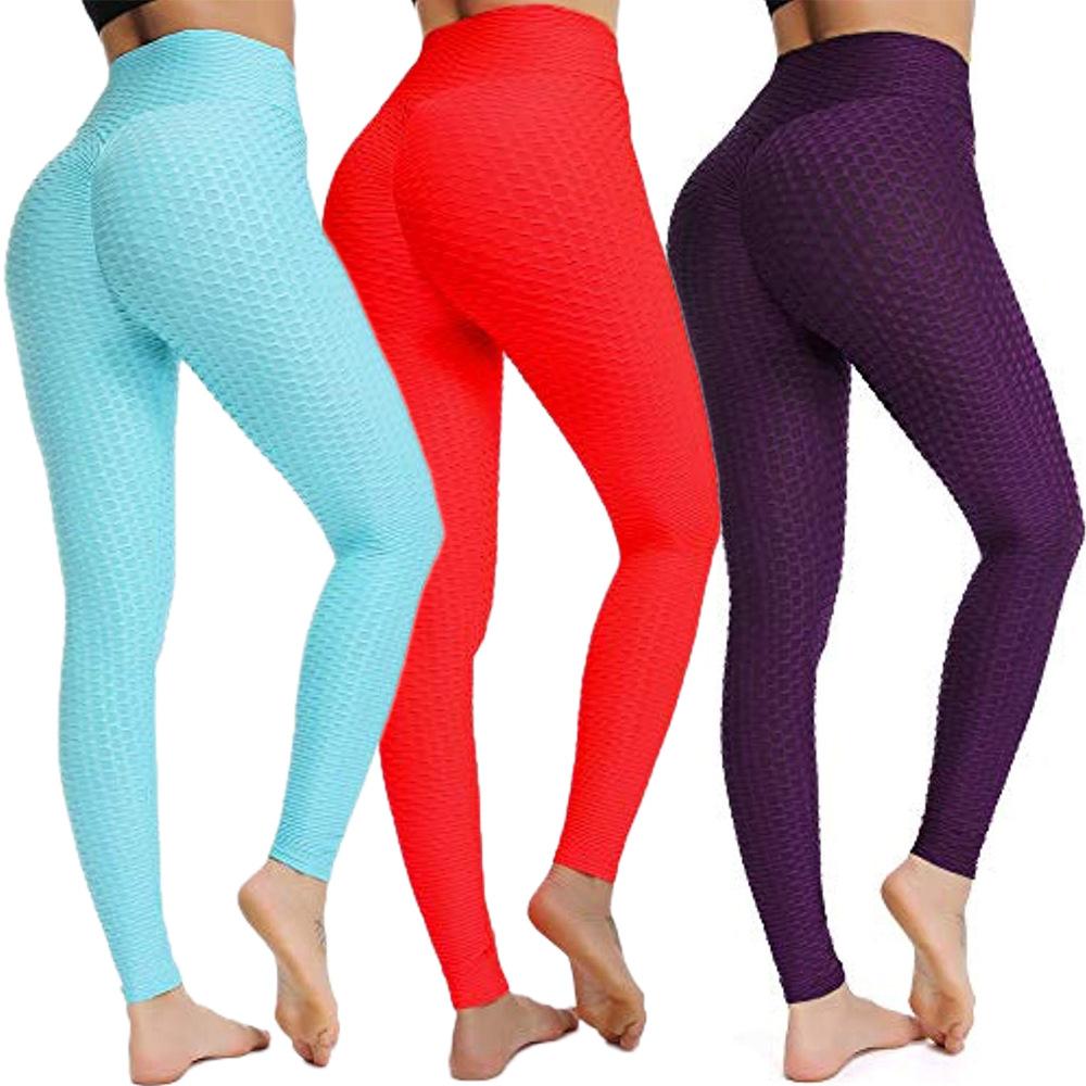 European and American style peach hip jacquard bubble yoga pants high waist beautiful hip sports leggings hip-lifting yoga pants