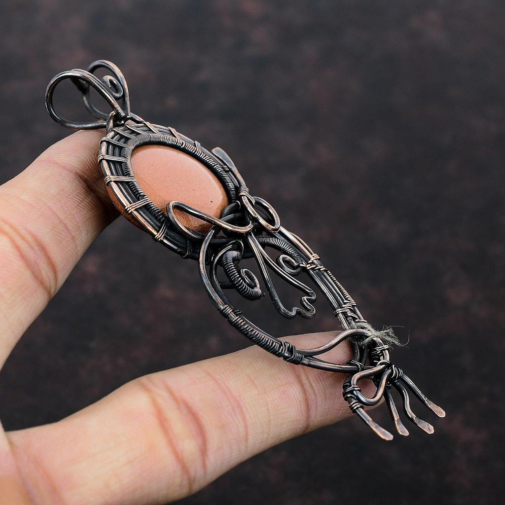 Подвеска Sun Sitara, медная проволочная обертка, подвеска Sun Sitara, ювелирные изделия ручной работы, медная проволочная обертка, подвеска с драгоценным камнем, подарок для матери