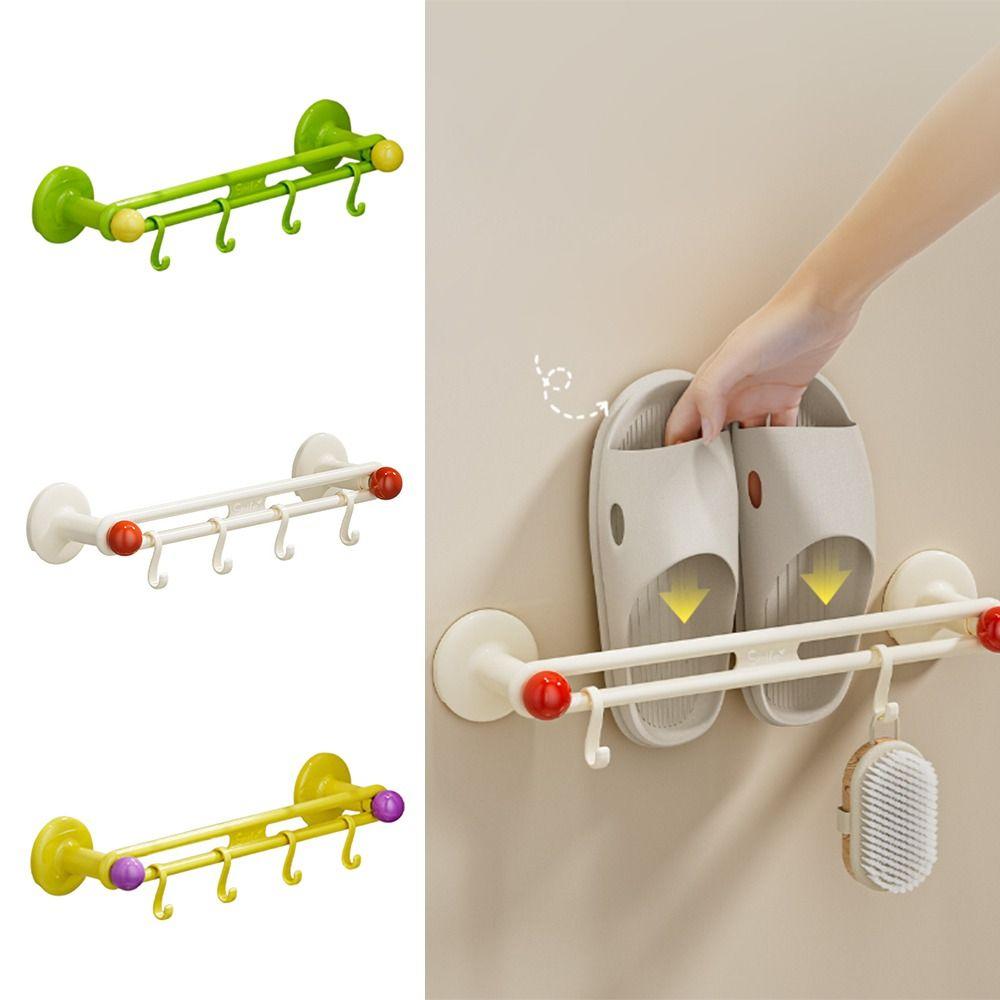 Wall Mounted Shoe Drying Hanger Punch Free Bathroom Slipper Hook  Bathroom Supplies