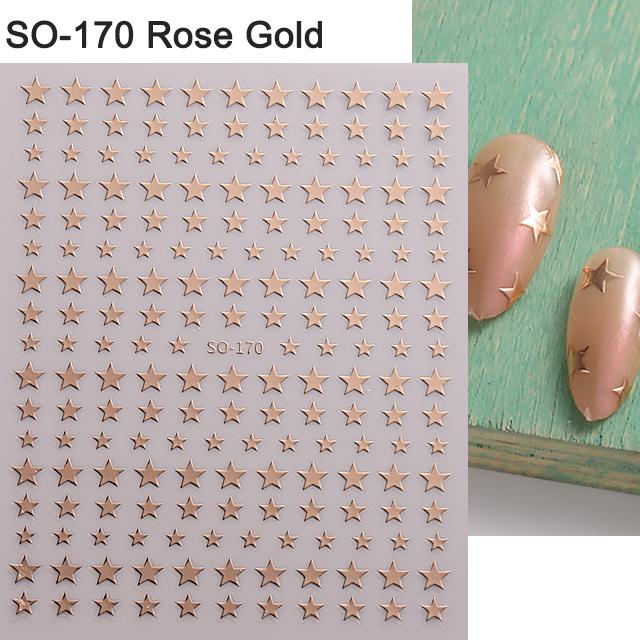 Наклейки для ногтей с серебристыми звездами, 3D бронзирующий лазер, белый крест, звездный свет, глянцевый Y2k, стильные клейкие украшения для маникюра, SO-167