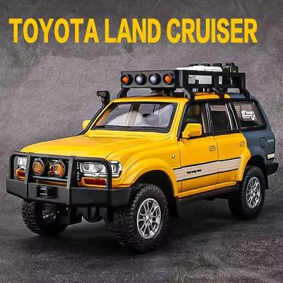 Новый 1:24 Toyota Land Cruiser LC80 Модель автомобиля из литого металла Игрушечный внедорожник Модель автомобиля Моделирование Звук и свет Детский подарок