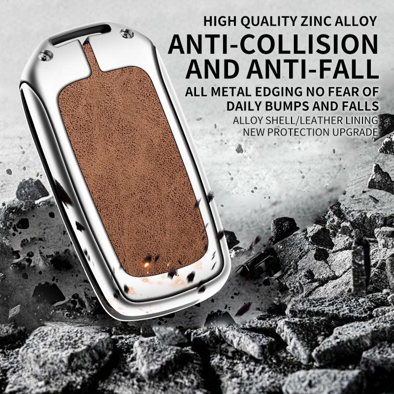 Zinc Alloy Leather Car Key Case Cover Shell for Renault Kadjar Captur Megane Sandero Stepway Logan Clio 5 Arkana 2020 2021 Parts
