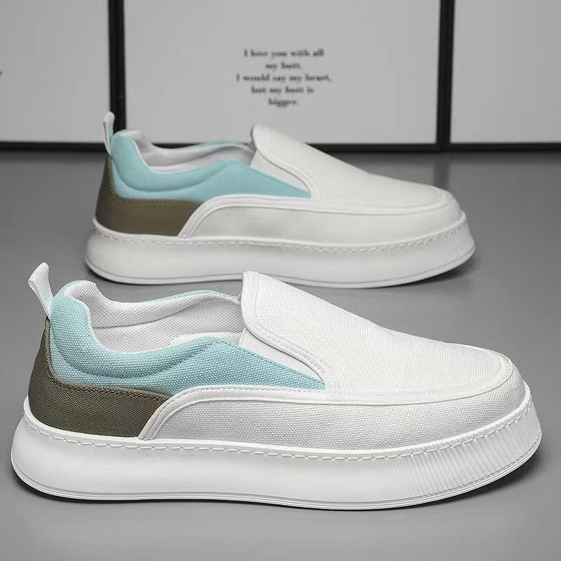 Мужская обувь Дышащая обувь Lazy Shoes Повседневная модная обувь на платформе Легкая мужская парусиновая обувь с одной педалью