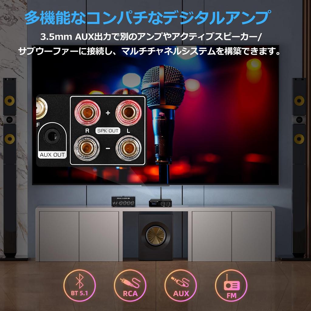 Douk Audio M1 FM HiFi TPA3116 цифровой усилитель Bluetooth стерео приемник домашний FM усилитель 5.1 50W2