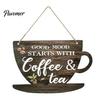 Настенные деревянные таблички в винтажном стиле для кухни, Кофейный бар, Табличка в деревенском стиле, Декор в форме чашки и круглая деревянная табличка для декора уголка в стиле фермерского дома