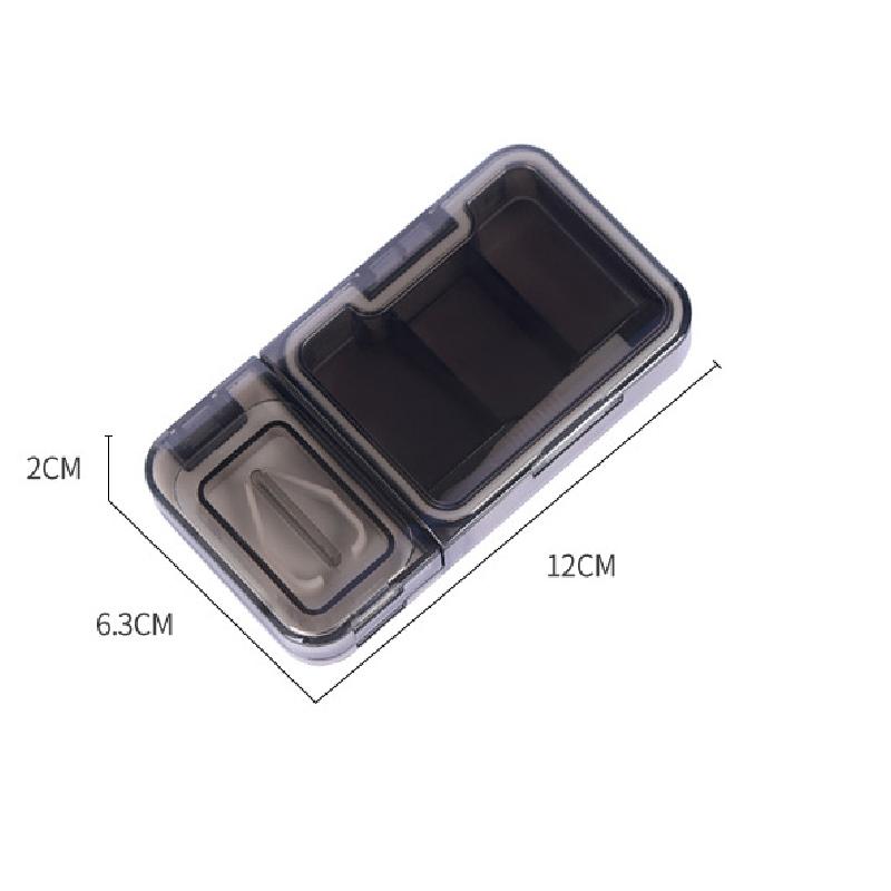 Portable Multi-Function Sealed Medicine Box Cutter 3-in-1 Home Use 3 Compartment Large Capacity Medicine Box Grinder