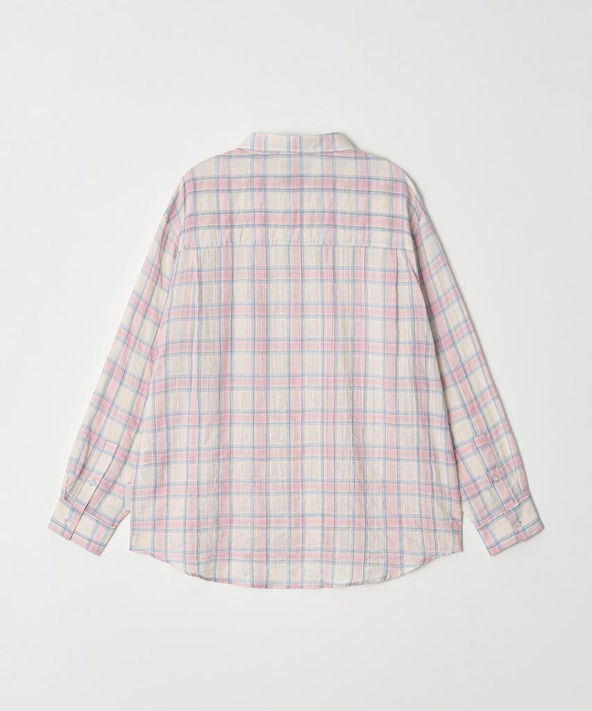 DTHIRTYONE All Day Linen-Like Check Shirt (Pink)