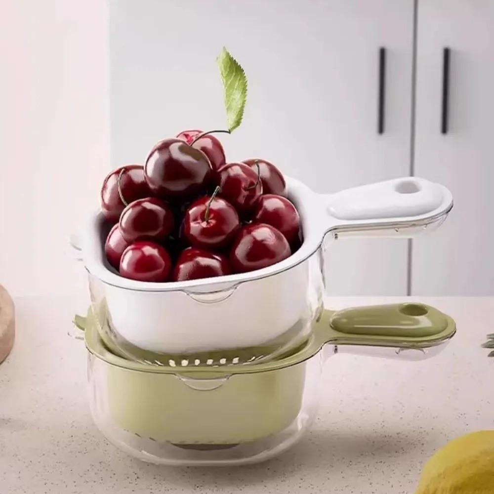 with handle Kitchen Sink Drain Basket Multifunctional Draining Bowl for Household