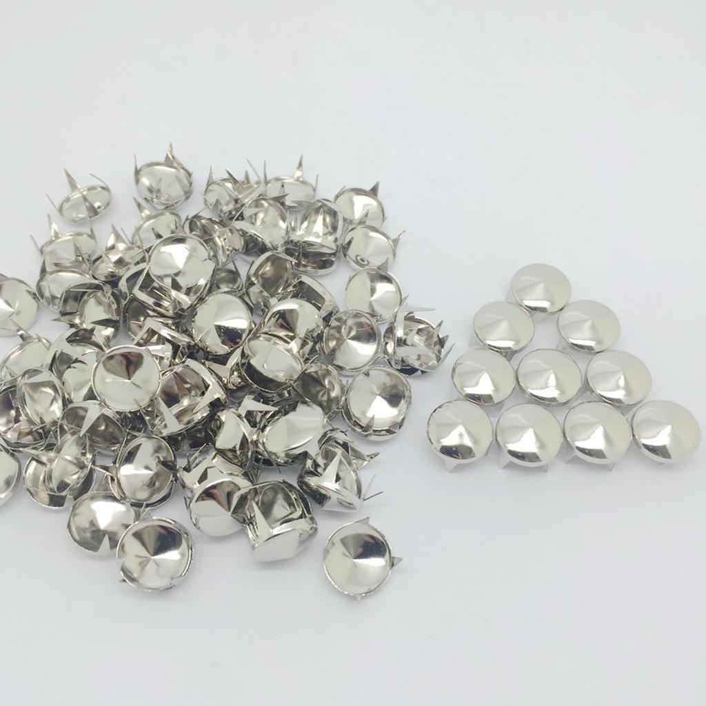 100pcs 12mm Cone Spike Metal Stud Rivet Punk Shoes Bag Clothes Accessories