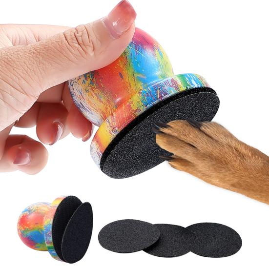 Silent Dog Nail File Dogs Self Nail File Dog Scratch Board with 4 Replaceable Filing Discs Gentle Pet Nail Care Tool for Dogs And Cats