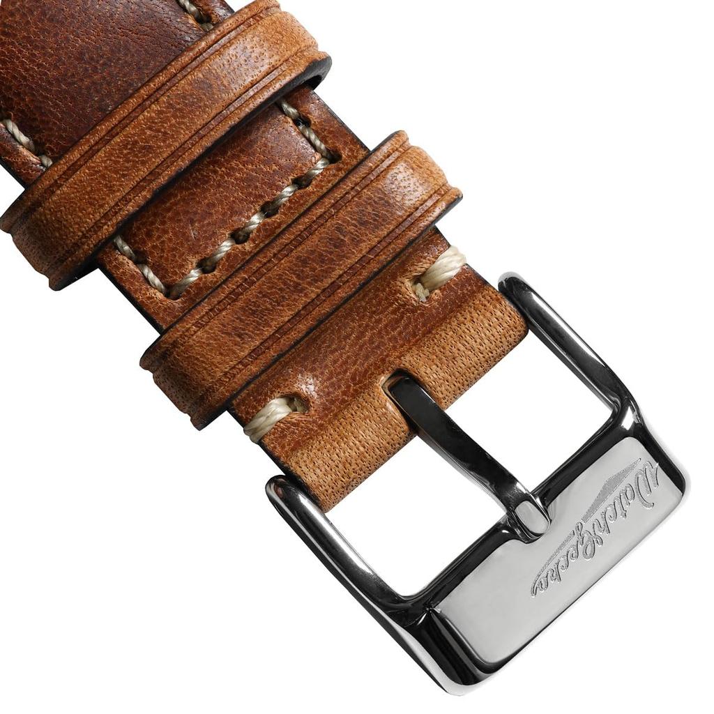 WatchGecko Vintage Ремешок для часов из высококачественной итальянской кожи - Светло-коричневый - 19 мм
