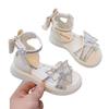 Children's Roman Sandals Summer New Rhinestone Butterfly Girls' Princess Shoes Soft Soled Non Slip Kid's Casual Beach Shoes