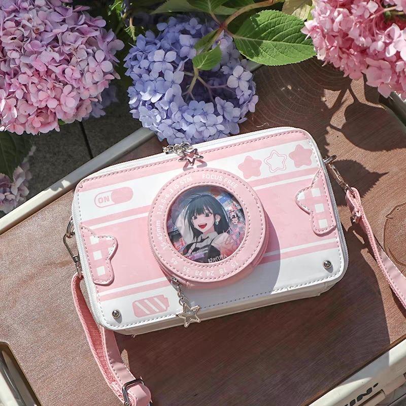 New Design Small Camera Ita Bag Fashionable Cute Girl Transparent Shoulder Bags DIY Cosplay Street Trend Messenger Crossbody Bag