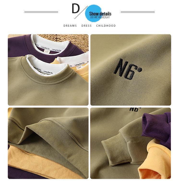 Стильная двухслойная футболка-свитшот для мальчиков на осень 2025 года, с длинным рукавом, повседневный топ