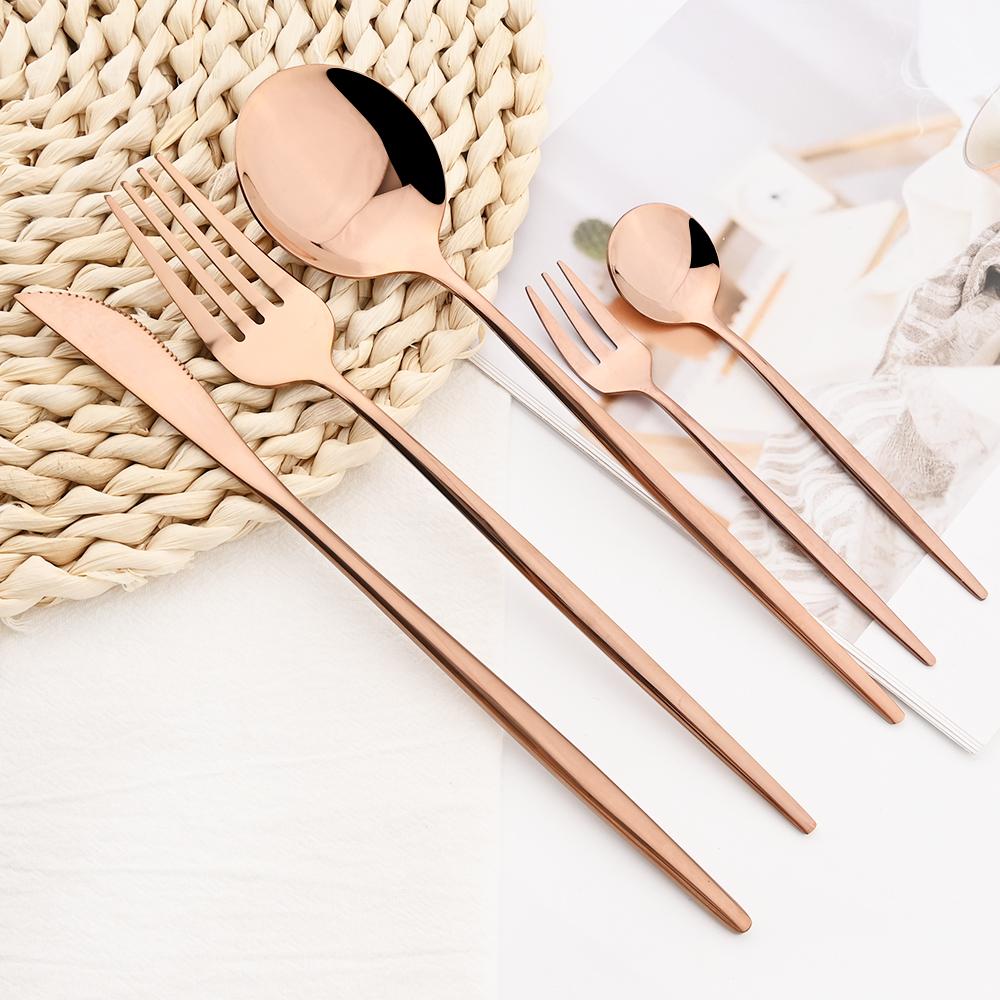 5 шт., черный набор столовых приборов, нож, вилка для торта, кофейная ложка, столовая посуда, столовые приборы из нержавеющей стали, столовые приборы в западном стиле, кухонное серебро