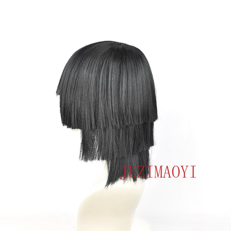 Игуро Обанай Косплей Парик Аниме Короткий Черный Уложенный Термостойкий Синтетический Волос Парик для Ролевых Игр