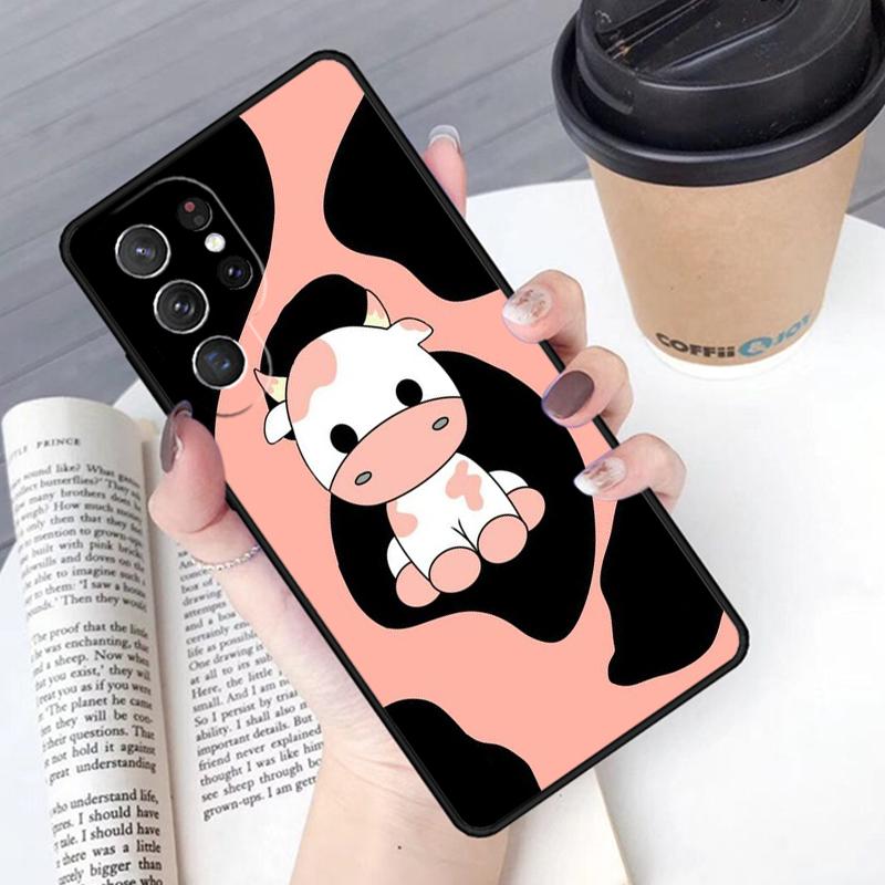 Мультяшная Милая Корова В Пятнышках Чехол Для Телефона Обложка Для Samsung Galaxy S24 S25 Ultra S21 S22 Ultra S10E Note 10 Plus Note 20 FE S23