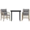 VidaXL Ensemble de Bistro avec Coussins 3 pcs, Table et Chaises de Jardin, Ensemble de Meubles d'Extérieur Balcon, Moderne, 3212159