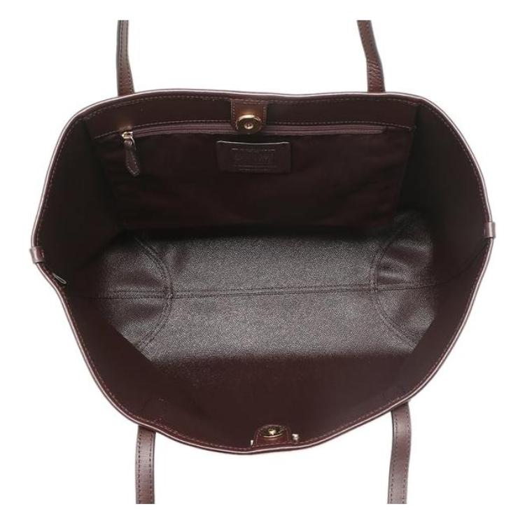 New COACH City Coated Canvas With Leather Tote Bag, Shopping Bag, Handbag, Shoulder Bag Women's Coffee C7243-IME7V