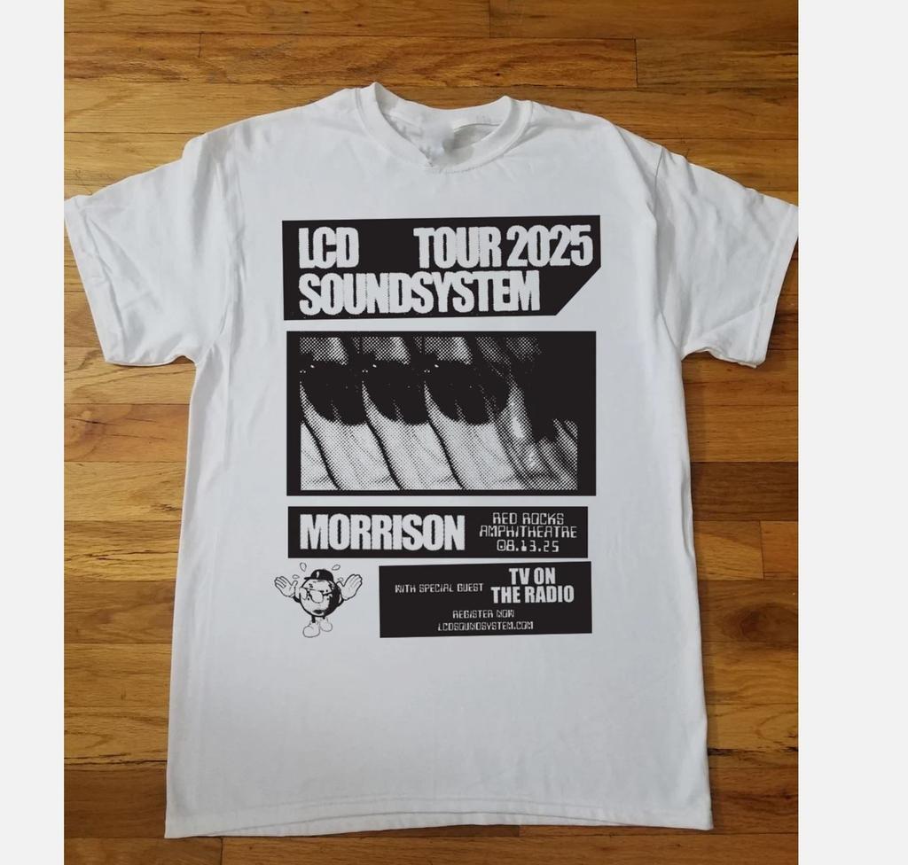 Футболка унисекс из хлопка с туром LCD Soundsystem 2025, все размеры