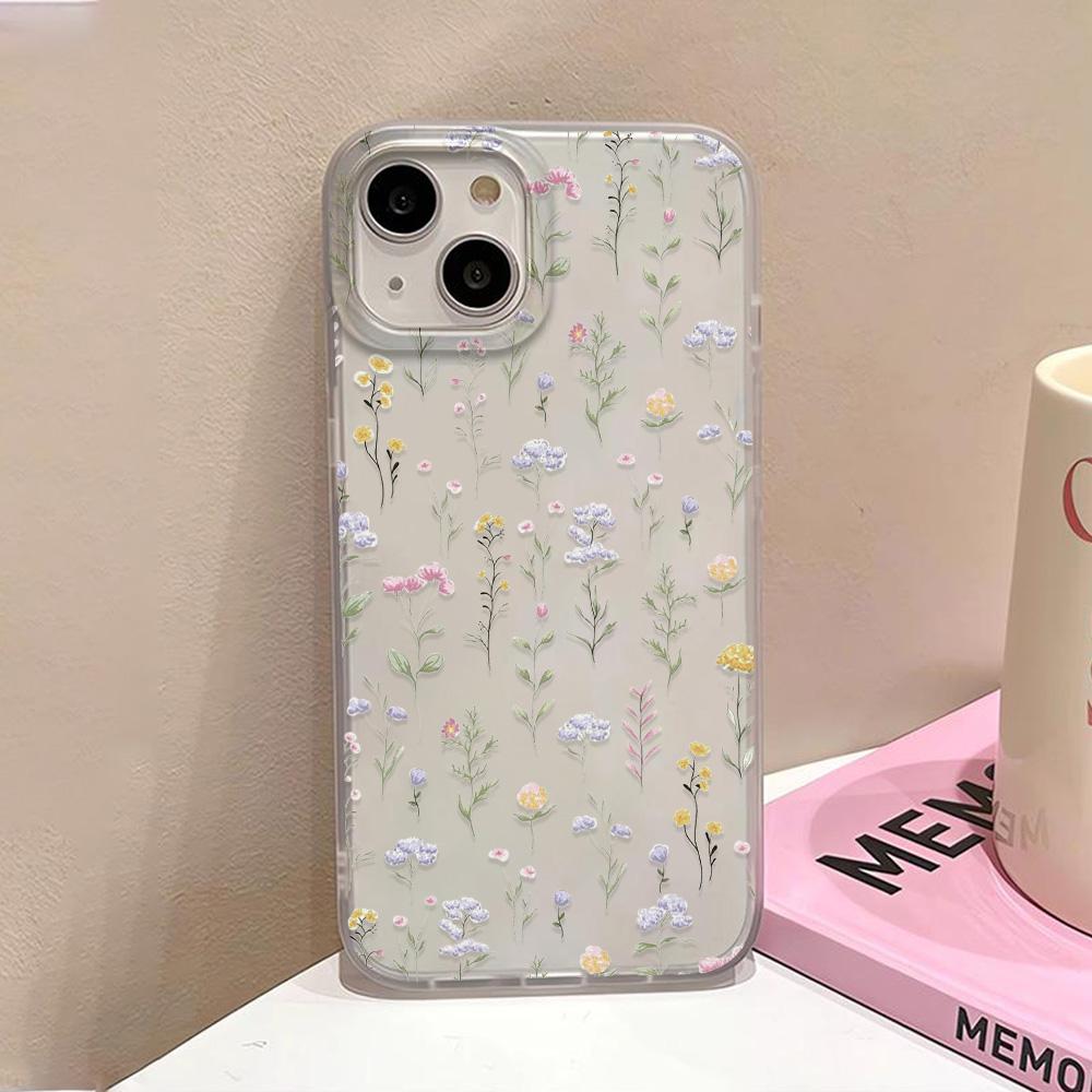 Чехлы для мобильных телефонов iPhone 11 13 15 Pro Max 12 14 Pro Max Чехол для iPhone 16 15 Plus 13 Pro 12 Матовая текстура с рисунком в виде мультяшных цветов