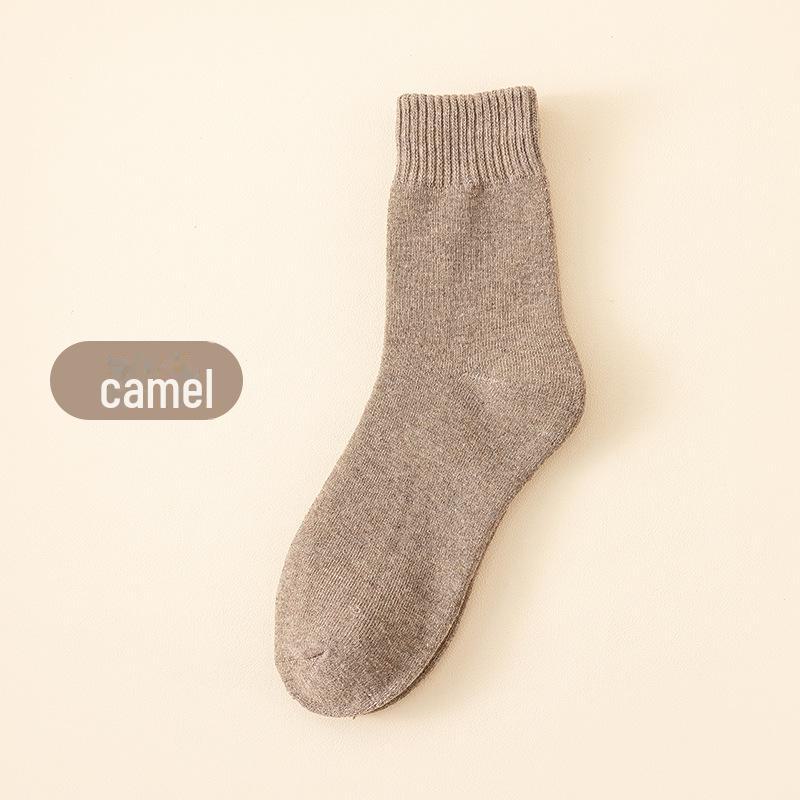 Men's and Women's Thick Terry Mid-Tube Socks for Autumn and Winter - Plus Velvet Warm Heating Socks