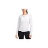 Dri-FIT One Solid Logo Crew Neck Long Sleeve T-Shirt Women Tops White DD0642-100