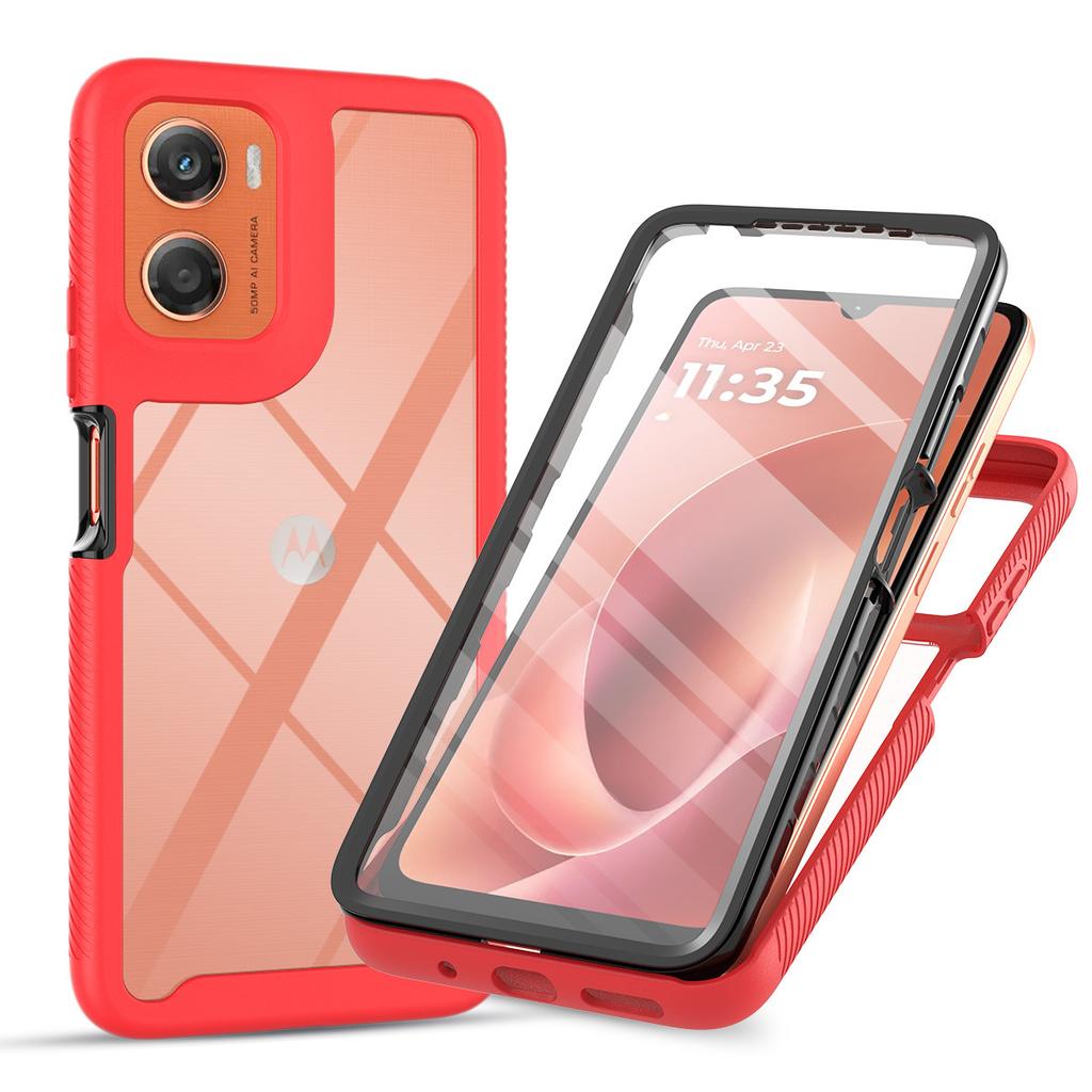 Case for Moto G06, includes built-in screen protector + clear back cover