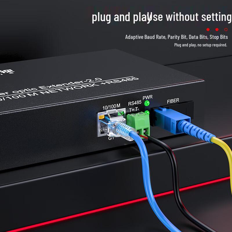Fenghuo Weishi 1-канальный гигабитный Ethernet и RS485 оптоволоконный трансивер